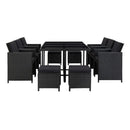 11 Piece Outdoor Dining Set With Black Cushions Pe Rattan