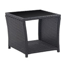 3 Piece Bistro Set With Cushions Pe Rattan Black