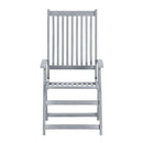 Garden Reclining Chairs 2 Pcs Grey Solid Acacia Wood