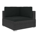 6 Piece Garden Lounge Set With Black Cushions Pe Rattan Black