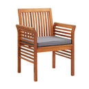 Garden Dining Chairs With Cushions 2 Pieces Solid Acacia Wood