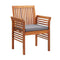 Garden Dining Chairs With Cushions 2 Pieces Solid Acacia Wood