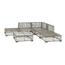 6 Piece Garden Lounge Set With Dark Grey Cushions Pe Rattan Grey