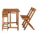 Balcony Planter Table With 2 Bistro Chairs Solid Acacia Wood