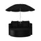 Garden Bed With Parasol Poly Rattan Black
