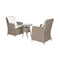 3 Piece Bistro Set With Cushions And Pillows Pe Rattan Brown