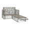 2 Piece Garden Lounge Set With Grey Cushions Poly Rattan