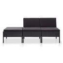 3 Piece Garden Lounge Set With Cushions Pe Rattan