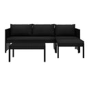 3 Piece Garden Lounge Set With Cushions Pe Rattan Black