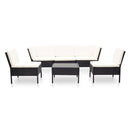 6 Piece Garden Lounge Set With Cushions Polyethylene Rattan