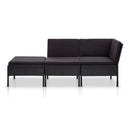 3 Piece Garden Lounge Set With Cushions Polyethylene Rattan