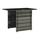 3 Piece Bistro Set With Cushions Poly Rattan Grey And Anthracite