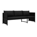 3 Piece Garden Lounge Set With Cushions Pe Rattan Black