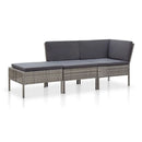 3 Piece Garden Lounge Set With Cushions Polyethylene Rattan
