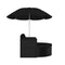 Garden Bed With Parasol Poly Rattan Black