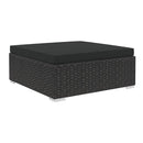 6 Piece Garden Lounge Set With Black Cushions Pe Rattan Black