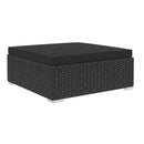6 Piece Garden Lounge Set With Black Cushions Poly Rattan Black