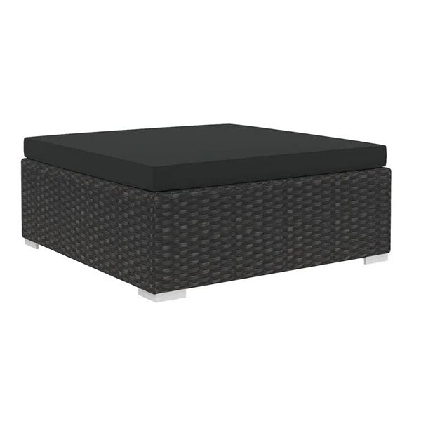 6 Piece Garden Lounge Set With Black Cushions Poly Rattan Black