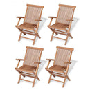 5 Piece Garden Dining Set Solid Teak Wood With Waterbase Finish