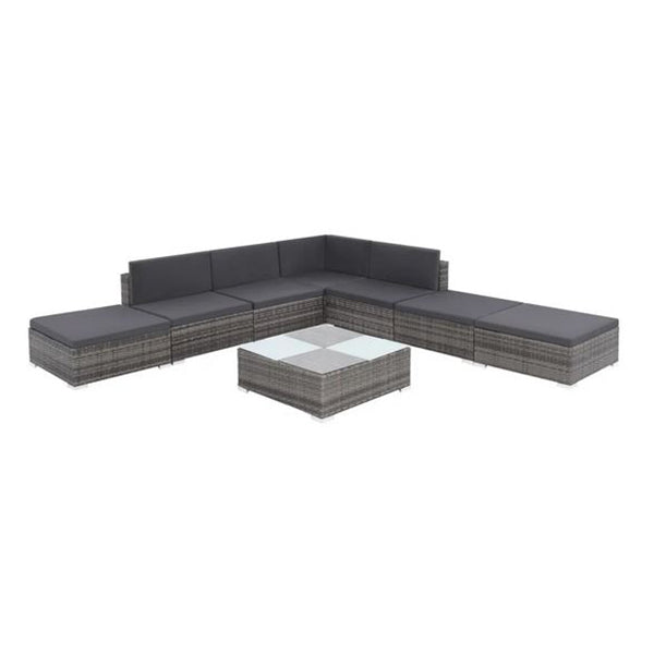 8 Piece Garden Lounge Set With Cushions Pe Rattan Grey And Dark Grey