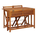 Balcony Planter Table With 2 Bistro Chairs Solid Acacia Wood