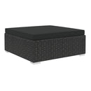 5 Piece Garden Lounge Set With Black Cushions Poly Rattan Black