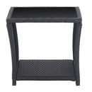 3 Piece Bistro Set With Cushions Pe Rattan Black