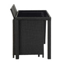 5 Piece Outdoor Dining Set With Black Cushions Pe Rattan