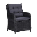 Garden Chairs 2 Pcs With Dark Grey Cushions Poly Rattan Black