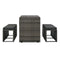 3 Piece Outdoor Dining Set With Cushions Pe Rattan Grey