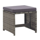 5 Piece Outdoor Dining Set Poly Rattan And Acacia Wood Anthracite