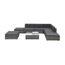 8 Piece Garden Lounge Set With Cushions Pe Rattan Grey And Dark Grey