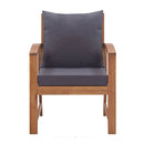 4 Piece Garden Lounge Set With Dark Grey Cushions Acacia Wood