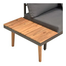 4 Piece Garden Lounge Set With Dark Grey Cushions Solid Acacia Wood