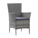 5 Piece Outdoor Dining Set With Cushions Rattan Grey
