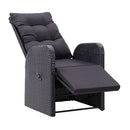 3 Piece Bistro Set With Cushions Pe Rattan Black