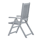 Garden Reclining Chairs 2 Pcs Grey Solid Acacia Wood