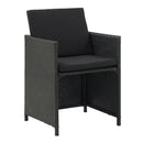 5 Piece Outdoor Dining Set With Black Cushions Pe Rattan
