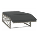 2 Piece Garden Lounge Set With Grey Cushions Poly Rattan