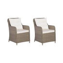 3 Piece Bistro Set With Cushions And Pillows Pe Rattan Brown