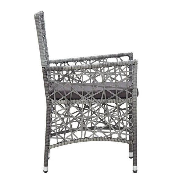 9 Piece Outdoor Dining Set Pe Rattan Grey