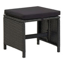 5 Piece Outdoor Dining Set With Black Cushions Pe Rattan