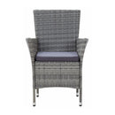 5 Piece Outdoor Dining Set With Cushions Rattan Grey