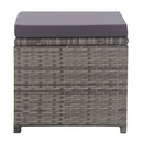 5 Piece Outdoor Dining Set Poly Rattan And Acacia Wood Anthracite