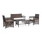 4 Piece Garden Lounge Set With Cushion Poly Rattan