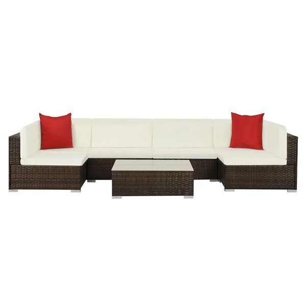 7 Piece Garden Patio Lounge Set With Cushions Pe Rattan