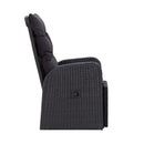 3 Piece Bistro Set With Cushions Pe Rattan Black