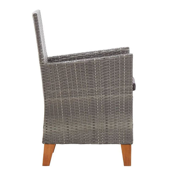 Garden Chairs 2 Pcs With Cushions Pe Rattan Grey