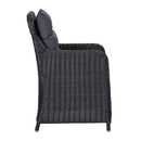 Garden Chairs 2 Pcs With Dark Grey Cushions Poly Rattan Black