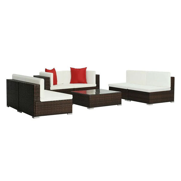 7 Piece Garden Patio Lounge Set With Cushions Pe Rattan